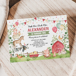 Cute Boskap Födelsedagsfest Barnyard Bash Inbjudningar