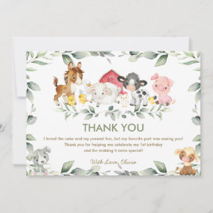 Cute Boskap Greenery Baby Shower Birthday Tack Kort