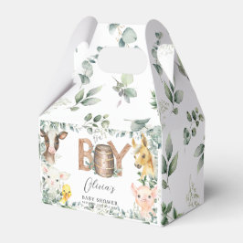 Cute Boskap Greenery Boy Barn Baby Shower Presentaskar