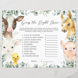 Cute Boskap Greenery gissar Högernas Prisa spel