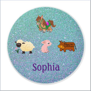 Cute Boskap i Glitter Knopp