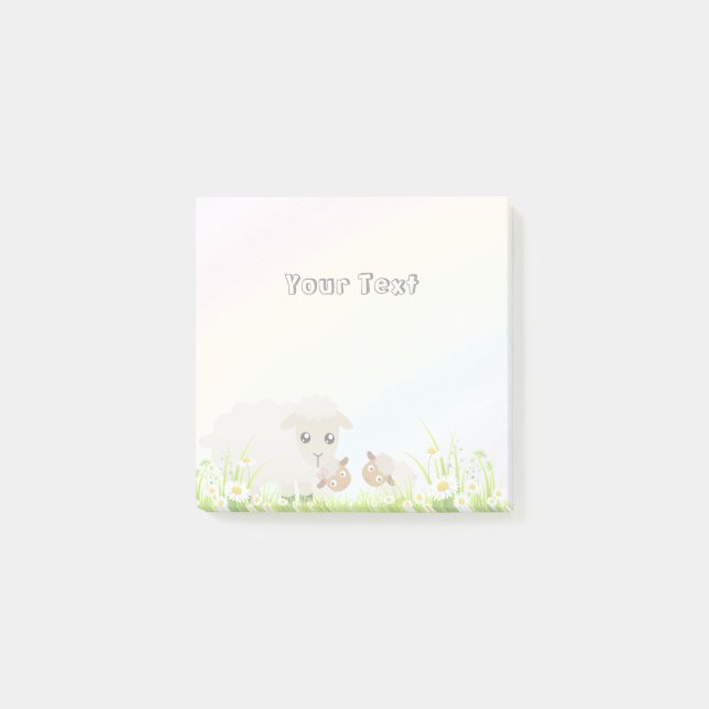 Cute Boskap Kids Rainbow Sheep Post-it Block (Framsida)