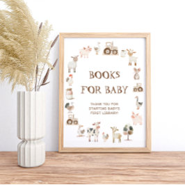 Cute Boskap Kön Neutral Bokar för Baby Poster