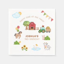 Cute Boskap Red Barn Tractor Papper Plate Pappersservett
