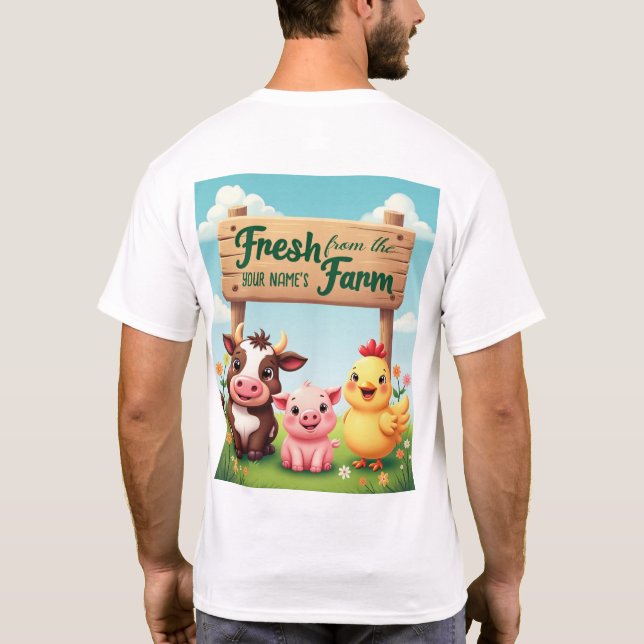 Cute Boskap under Farm-tecken T Shirt (Baksida)