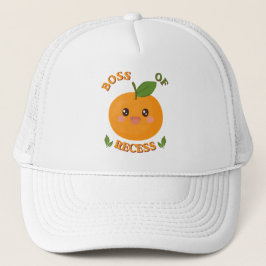 Cute Boss Of Recess Orange Kids Trucker Hat Keps