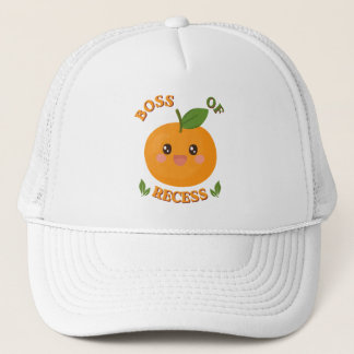 Cute Boss Of Recess Orange Kids Trucker Hat Keps