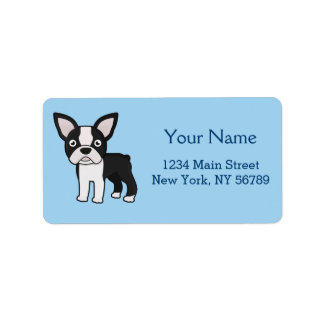 Cute Boston Terrier Adressetikett