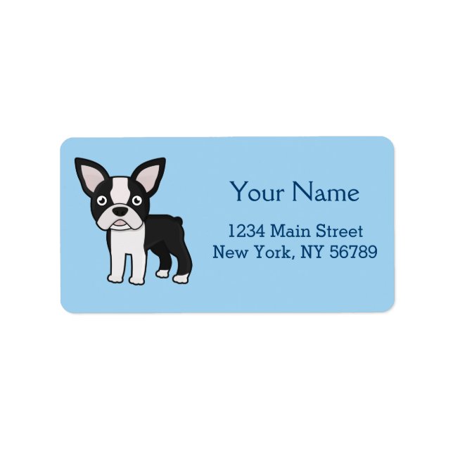 Cute Boston Terrier Adressetikett (Framsidan)