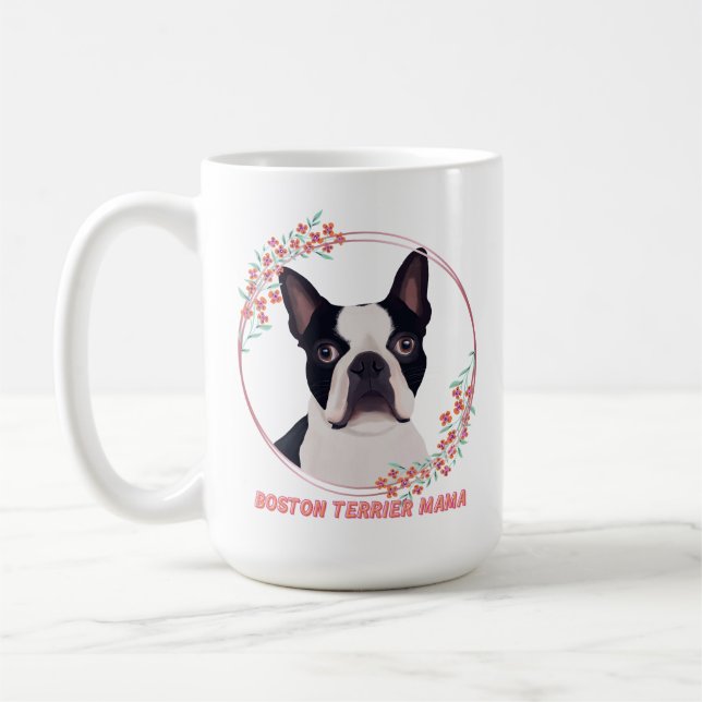 Cute Boston Terrier - Boston Terrier Mamma Kaffemugg (Vänster)