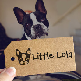 Cute Boston Terrier Bulldog Frenchie Namn Självfärgande Stämpel