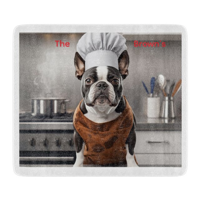 Cute Boston Terrier Glass Clearing Board (Framsidan)