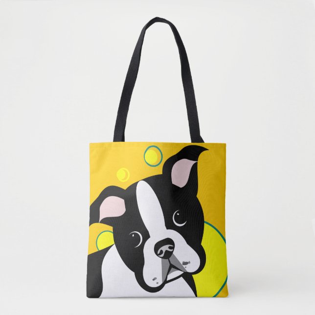 Cute Boston Terrier Hund älskare Bags Tygkasse (Framsida)