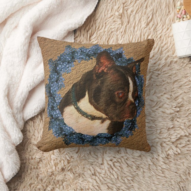 Cute Boston Terrier Hund Kudde (Filt)