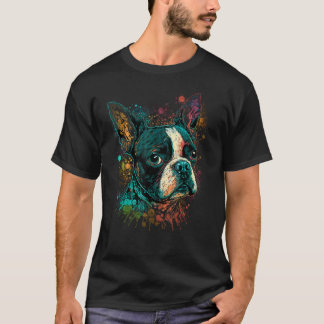 Cute Boston Terrier Hund på Boston Terrier Älskare T Shirt