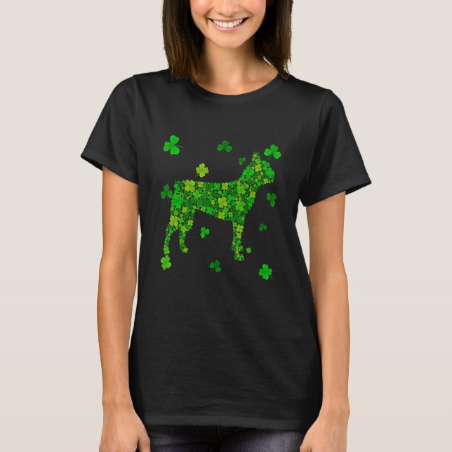 Cute Boston Terrier Hund Shamrock Irish St Patrick T Shirt (Framsida)