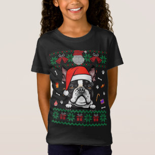 Cute Boston Terrier Hund Ugly jul Sweater San T Shirt