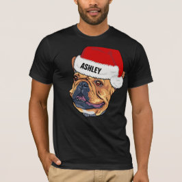 Cute Boston Terrier jul Hat Hund Big T Shirt