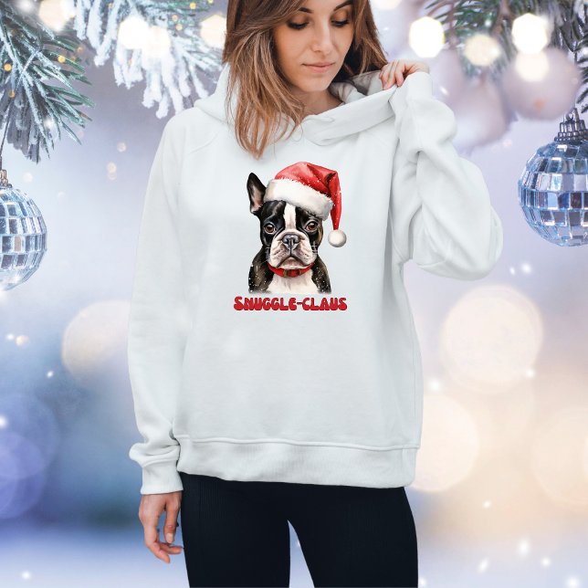 Cute Boston Terrier-jul T Shirt (Skapare uppladdad)