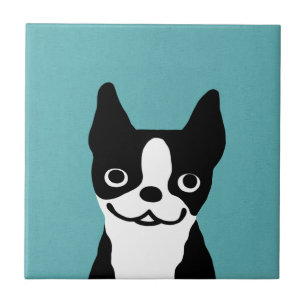Cute Boston Terrier Kakelplatta