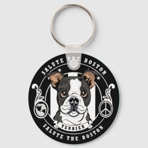 Cute Boston Terrier Keychain Nyckelring