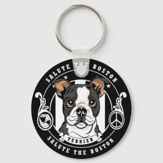 Cute Boston Terrier Keychain Nyckelring
