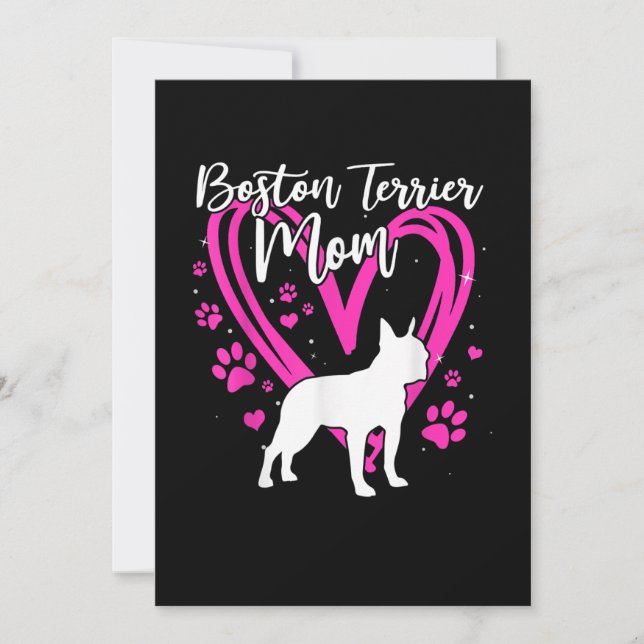 Cute Boston Terrier Mamma för Mors dag Gift Meddelande (Framsida)