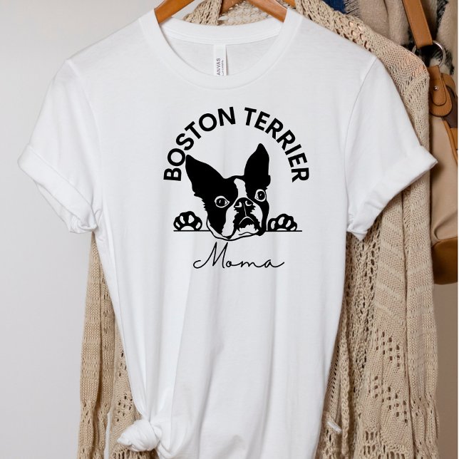 Cute Boston Terrier Mamma Hund T-Shirt (Skapare uppladdad)