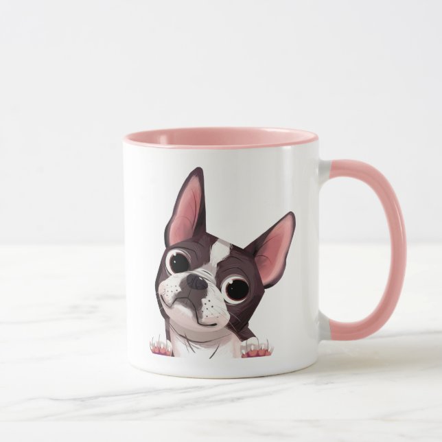 Cute Boston Terrier Mugg (Höger)