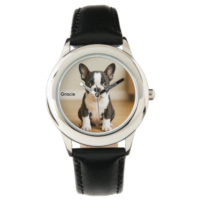Cute Boston Terrier Personlig Barn Armbandsur (Framsida)