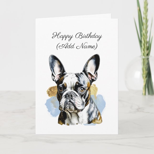 Cute Boston Terrier Personlig Birthday Kort (Framsida)