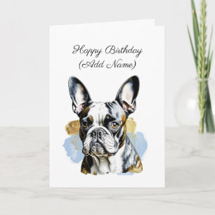 Cute Boston Terrier Personlig Birthday Kort