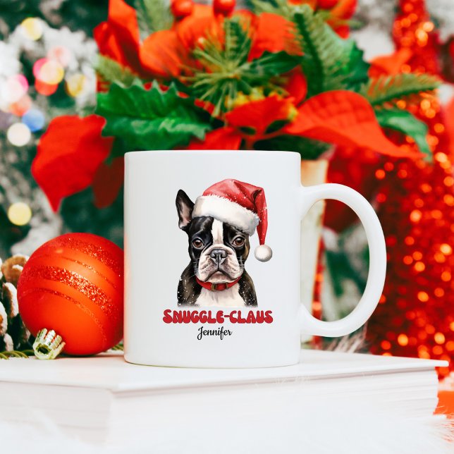Cute Boston Terrier-Personligen, jul Kaffemugg (Skapare uppladdad)