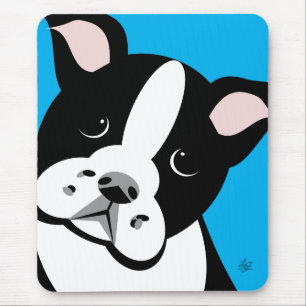 Cute Boston Terrier Puppy Mouse Pad Musmatta