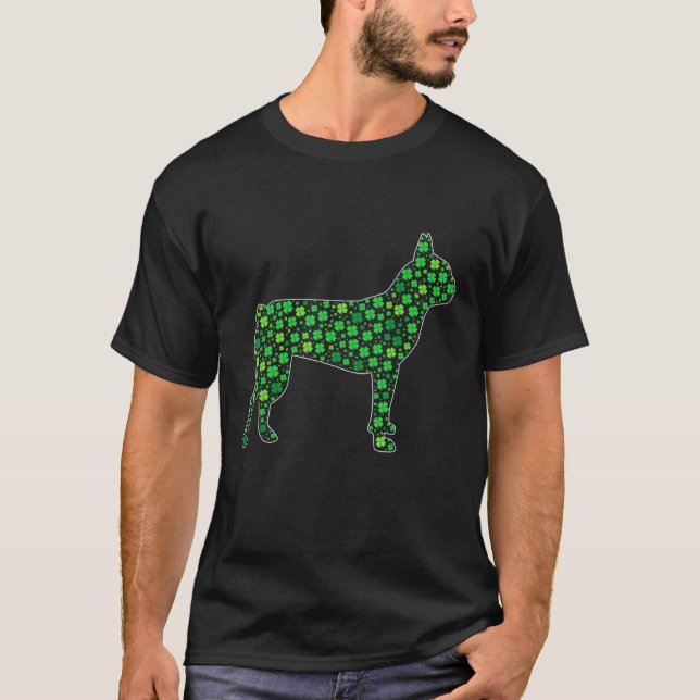 Cute Boston Terrier Saint patrick S Day Hundar Pap T Shirt (Framsida)