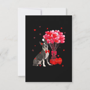 Cute Boston Terrier Valentines day Heart Hund älsk OSA Kort