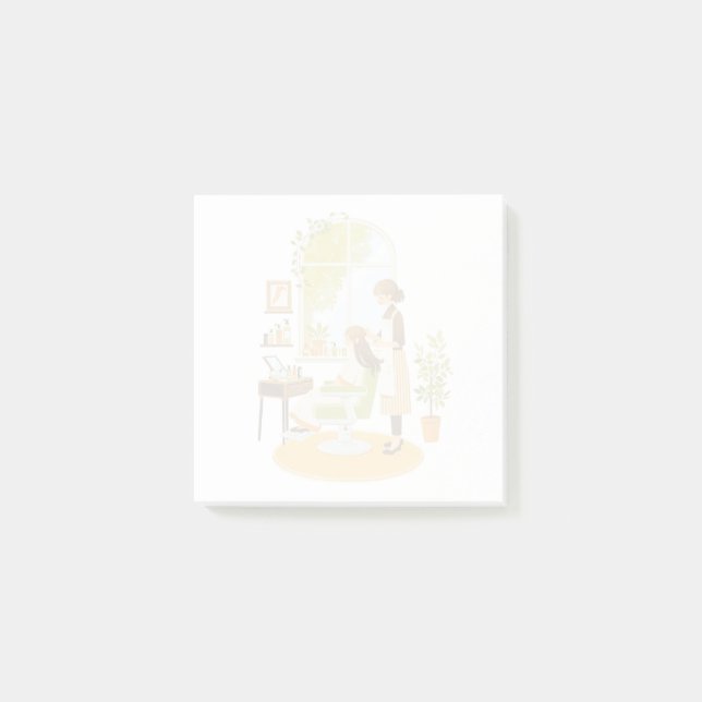 Cute Botanical Hair Salon Post-it Block (Framsida)