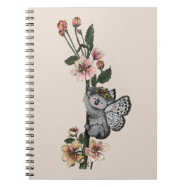 Cute Botanical Koala Beary Watercolor Illustration Anteckningsbok