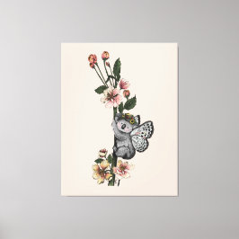 Cute Botanical Koala Beary Watercolor Illustration Canvastryck