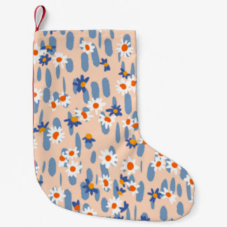 Cute botanical seamless pattern. Small daisies sca Liten Julstrumpa
