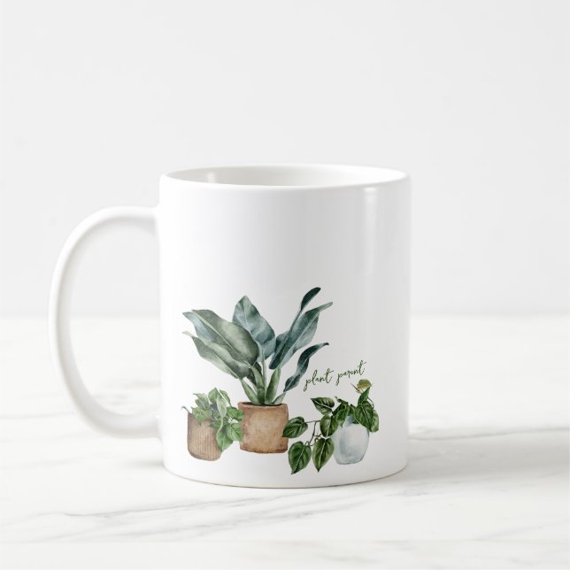 Cute  botaniska växtförälder kaffemugg (Vänster)