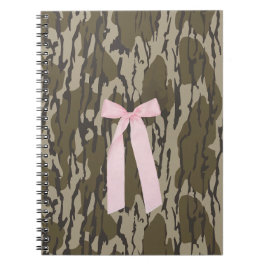 Cute Bottomland Camo Aesthetic Rosa Ribbon Anteckningsbok