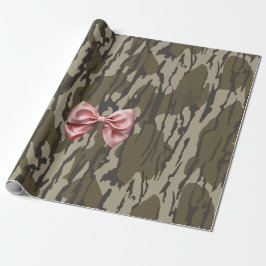 Cute Bottomland Camo Aesthetic Rosa Ribbon Bow Presentpapper