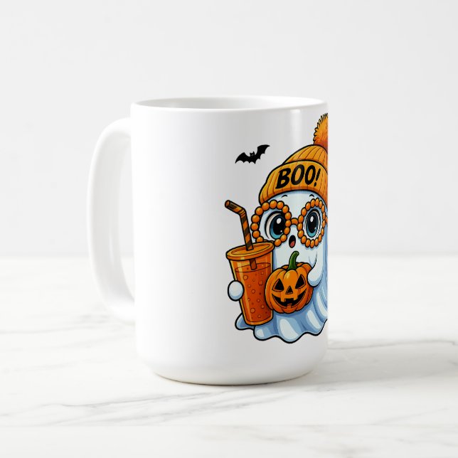 Cute-Bougee-Ghost-Halloween Kaffemugg (Framsida vänster)