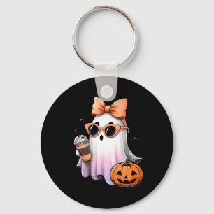 Cute Bougie Ghost Coffee Pumpkin Spooky Season Hal Nyckelring