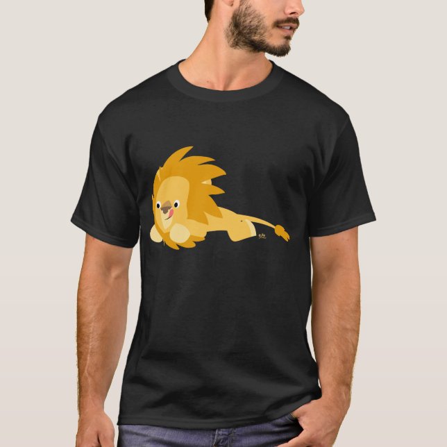 Cute Bouncy Tecknad Lejon T-Shirt (Framsida)