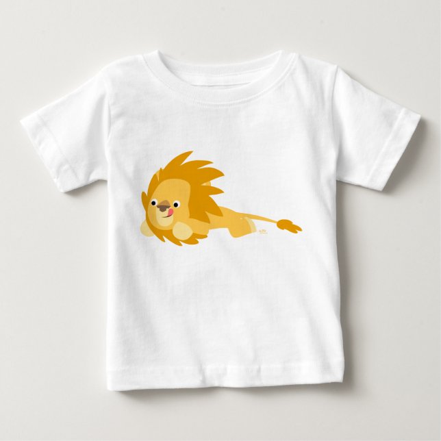Cute Bouncy Tecknad Lejonare Baby T-Shirt (Framsida)