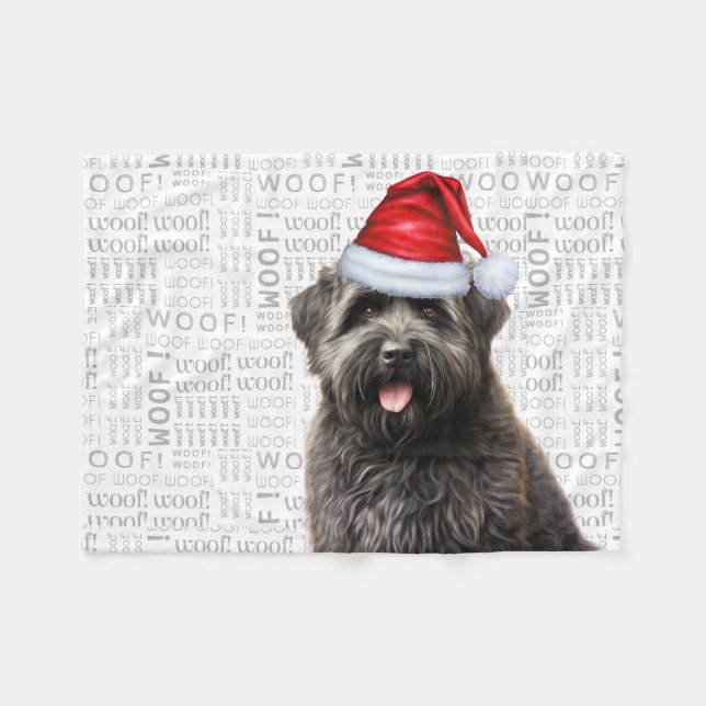 Cute Bouvier Flanders Cattle Hund Helgdag jul Fleecefilt (Framsidan (Horisontell))