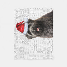 Cute Bouvier Flanders Cattle Hund Helgdag jul Fleecefilt