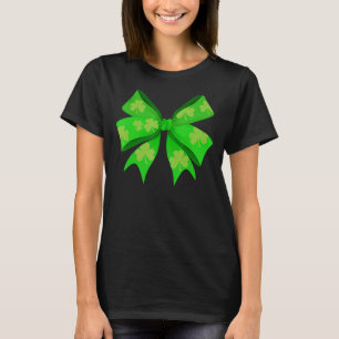 Cute Bow Girls Irish St patricks day Kids 3 T Shirt